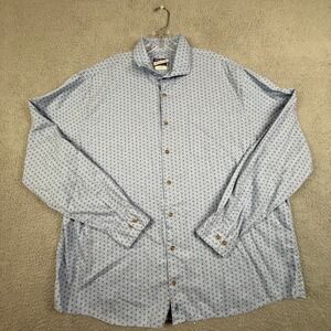 Johnnie-O Hangin' Out Mens XXL Blue Pattern Casual‎ Button Down Shirt